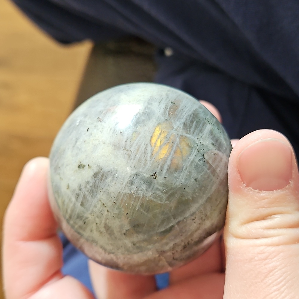 Sunset Flash Labradorite Sphere - Picture 4 of 4